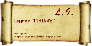 Leyrer Ildikó névjegykártya