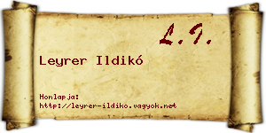 Leyrer Ildikó névjegykártya